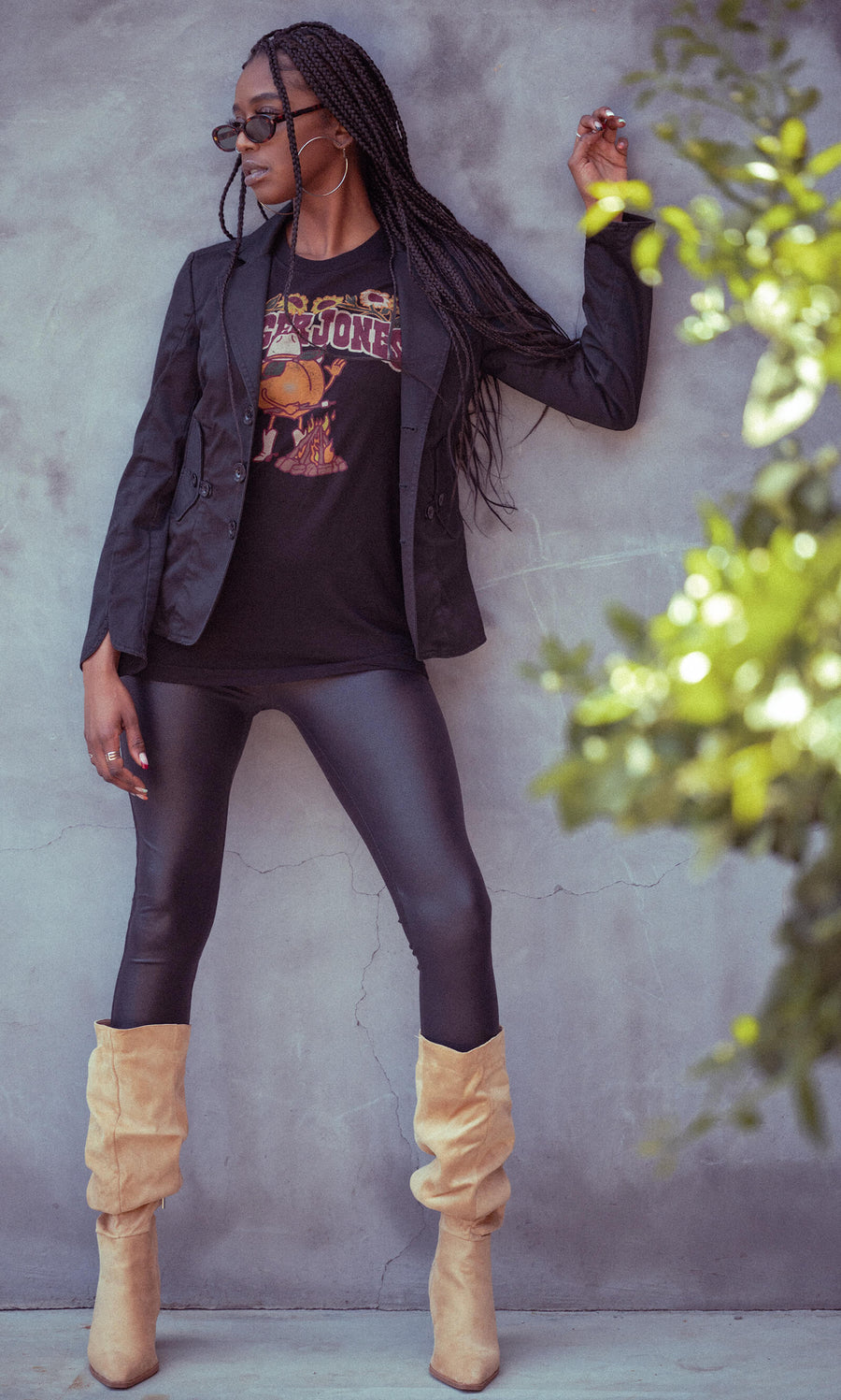 Model standing against a wall wearing a Danger Jones Simpatico Women's Tee Shirt